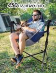 Docusvect Hammock Camping Chair - 3 Heights Portable Hammock Chair Camping with Adjustable Backrest, Headrest, Padded Seat, Cup Holder - 450 LBS Heavy Duty