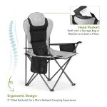 Camping Chairs for Adults, Heavy Duty Camping Chairs 2 Pack, Folding Chairs for Outside, Support 380 LBS, Portable Travel Outdoor Camp Chair with Cup Holder & Cooler Bag, Sports Chairs for Baseball