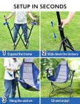 Docusvect Hammock Camping Chair - 3 Heights Portable Hammock Chair Camping with Adjustable Backrest, Headrest, Padded Seat, Cup Holder - 450 LBS Heavy Duty
