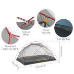 Naturehike Mongar 2 Person Backpacking Tent, 3 Season Camping Tent,Double Layer Free Standing Two Person Tents for Camping Hiking Cycling (210T Polyester- Blue)