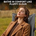 Heated Oversized Rocking Camping Chair Folding Heated Rocking Chair with High Back Padded Outdoor Rocking Chair Heavy Duty Rocker Chair for Camping, Lawn and Patio, Supports Up to 400 lbs, Grey