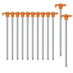 12PCS Tent Stakes,Camping Stakes,AVOFOREST 7.1Inch Non-Rust Metal Tent Pegs Ground Stakes Tent Spikes Camping,Hiking Orange