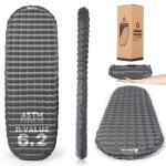Hikenture Camping Sleeping Pad with 6.2 R-Value, Ultralight Camp Mattress for All Season, Inflatable & Insulated Sleeping Mat for Backpacking,Hiking,Tent,Outdoor(1201-B1)