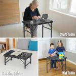 GARLLEN 2ft Folding Camping Table, 3 Adjustable Height Lightweight Folded Picnic Table, Portable Aluminum Grill Table for Camping, BBQ, Outdoor, 22.8" L x 15.7" W, Black