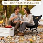 TUIKEN Ultralight Camping Chair Backpacking Chair, Portable Camp Chair with Cup Holder & Storage Bag, Lightweight Compact Folding Chair for Hiking, Travel, Picnic Mountaineering (Black)