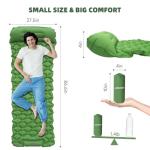 Inflatable Sleeping Pad with Pillow for Camping-Built in Foot Pump Fast Inflation-Ultralight Upgraded Durable Compact Sleeping Mat Moisture Proof Air Mattress for Backpacking,Hiking,Travel,Tent