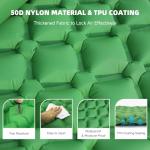 Inflatable Sleeping Pad with Pillow for Camping-Built in Foot Pump Fast Inflation-Ultralight Upgraded Durable Compact Sleeping Mat Moisture Proof Air Mattress for Backpacking,Hiking,Travel,Tent