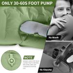 SEVNPRIME 78in x 29in x 5in Camping Sleeping Pad, Upgraded Durable Waterproof Compact Traveling Air Mattress, Built-in Foot Pump, Ultralight Inflatable Sleeping Mat for Backpacking, Hiking (Green)
