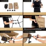 MOON LENCE High Back Folding Camping Chairs, Height-Adjustable, Widened Seat, for Beach with Anti-Sinking Feet