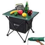 VILLEY Portable Camping Side Table, Ultralight Aluminum Folding Beach Table with Storage and Carry Bag for Camp, Picnics, Travel, and Outdoor Activities - Medium