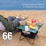 VILLEY Portable Camping Side Table, Ultralight Aluminum Folding Beach Table with Storage and Carry Bag for Camp, Picnics, Travel, and Outdoor Activities - Medium