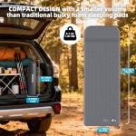 KASIMO Memory Sleeping Pad for Camping, 3" Compact Ultra-Thick Foam Sleeping Mats with Pillow, 9.5 R-Value Insulated Camping Mattress Pad or Car Travel Backpacking Tent,Home