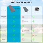 KASIMO Memory Sleeping Pad for Camping, 3" Compact Ultra-Thick Foam Sleeping Mats with Pillow, 9.5 R-Value Insulated Camping Mattress Pad or Car Travel Backpacking Tent,Home