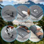 KASIMO Memory Sleeping Pad for Camping, 3" Compact Ultra-Thick Foam Sleeping Mats with Pillow, 9.5 R-Value Insulated Camping Mattress Pad or Car Travel Backpacking Tent,Home