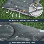 Wake In Cloud - Kids Sleeping Bag for Boys Toddlers, Camping in Warm Cold Weather, Backpacking Lightweight Compact Outdoor Liner for 3 Seasons, Galaxy Space, Gray