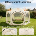 10x10FT Outdoor Mesh Gazebo, UPF50 UV & Waterproof Screen Tent with Full Bug Net, Portable Easy-Assemble Shelter for Patio Camping Picnic, Khaki