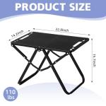 Geelin Folding Outdoor Side Table 22.8'' x 14.2'' x 15.7'' High Carbon Steel Portable Camping End Table for Outdoor Picnic Hiking Travel Patio Pool Balcony Deck