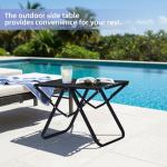 Geelin Folding Outdoor Side Table 22.8'' x 14.2'' x 15.7'' High Carbon Steel Portable Camping End Table for Outdoor Picnic Hiking Travel Patio Pool Balcony Deck