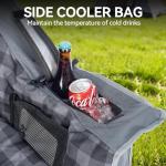 Huskfirm Oversized Camping Chair Padded Camping Chairs Heavy-Duty Foldable Camping Chairs with Cup Holder and Cooler Bag Portable Lawn Chair for Sports Outdoors-Support 450LBS, Grey