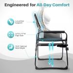 JKLESA Heavy-Duty Camping Director’s Chair with Side Table, 400lb Capacity, 600D Oxford, Quick Setup, Smart Storage & Ergonomic Comfort, Durable Steel Frame for Camping, BBQs & Sports Events Gray