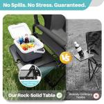 JKLESA Heavy-Duty Camping Director’s Chair with Side Table, 400lb Capacity, 600D Oxford, Quick Setup, Smart Storage & Ergonomic Comfort, Durable Steel Frame for Camping, BBQs & Sports Events Gray