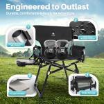 JKLESA Heavy-Duty Camping Director’s Chair with Side Table, 400lb Capacity, 600D Oxford, Quick Setup, Smart Storage & Ergonomic Comfort, Durable Steel Frame for Camping, BBQs & Sports Events Gray