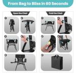 JKLESA Heavy-Duty Camping Director’s Chair with Side Table, 400lb Capacity, 600D Oxford, Quick Setup, Smart Storage & Ergonomic Comfort, Durable Steel Frame for Camping, BBQs & Sports Events Gray