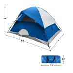 4 Person Camping Tent with Rainfly and Carrying Bag - Easy Pop Up Family Tents for Camping Essentials, Beach, Hiking, Backpacking, Mountaineering and Camp Travel by Wakeman Outdoors (Blue)