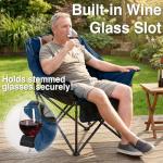 USKAU Oversized Folding Camping Chair for Adults Heavy Duty Padded Outdoor Chairs Big and Tall XL Picnic Chair with Cup Holders 400lb Capacity, Comfy for Lawn Sports and Outside Use