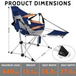 Romswi 2-Pack Aluminum Hammock Chair with Footrest, Oversized Portable Folding Swinging Chair with Adjustable Back & Seat, Lightweight Rocking Camp Chair Supports 440lbs for Outdoor, Patio - Blue