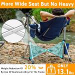 Romswi 2-Pack Aluminum Hammock Chair with Footrest, Oversized Portable Folding Swinging Chair with Adjustable Back & Seat, Lightweight Rocking Camp Chair Supports 440lbs for Outdoor, Patio - Blue