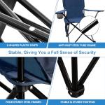 SAILARY Folding Camping Chair with Cup Holder and Cooler Bag, Portable Outdoor Chair for Camping, Fishing, Beach, Picnic, Heavy Duty Steel Frame, Carry Bag Included, Supports 225LBS, Navy Blue, 1 Pack