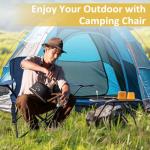 SAILARY Folding Camping Chair with Cup Holder and Cooler Bag, Portable Outdoor Chair for Camping, Fishing, Beach, Picnic, Heavy Duty Steel Frame, Carry Bag Included, Supports 225LBS, Navy Blue, 1 Pack