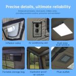 8㎡ Luxury Inflatable Camping Tent for 3–8 People, Aurora Green Thickened Material, 4-Season Family Inflatable House with Chimney Port and Transparent Skylight