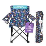 Emily Rose Kids Playful Dinosaurs Folding Beach Camp Chair Ages 2-7 - Toddler Travel Chair with Safety Lock Cup Holder & Carry Case - Boys Girls Outdoor Indoor Lightweight 125lb Capacity
