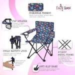 Emily Rose Kids Playful Dinosaurs Folding Beach Camp Chair Ages 2-7 - Toddler Travel Chair with Safety Lock Cup Holder & Carry Case - Boys Girls Outdoor Indoor Lightweight 125lb Capacity