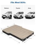 JOYTUTUS SUV Inflatable Mattress for Outdoor Car Camping,Soft Flocking and Extra Thick Oxford Surface Air Mattress, SUV Air Mattress Camping Bed with Upgraded Built-in Air Pump, 2 Pillows(Camel&Black)