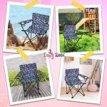 Emily Rose Kids Playful Dinosaurs Folding Beach Camp Chair Ages 2-7 - Toddler Travel Chair with Safety Lock Cup Holder & Carry Case - Boys Girls Outdoor Indoor Lightweight 125lb Capacity