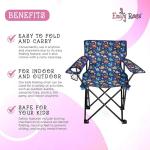 Emily Rose Kids Playful Dinosaurs Folding Beach Camp Chair Ages 2-7 - Toddler Travel Chair with Safety Lock Cup Holder & Carry Case - Boys Girls Outdoor Indoor Lightweight 125lb Capacity
