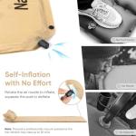 Naturehike Self-Inflating Sleeping Pad, Ultralight Memory Foam Camping Pad with Pillow, Fast Inflating, Patchwork Sleeping Pad for Camping, Hiking, RV Camping, with Storage Bag, Single, Graphite Blue