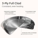 CAROTE 13pcs Tri-Ply Stainless Steel Cookware Set with Detachable Handle, Pots and Pans Set, Induction Kitchen Cooking Sets, RV/Camping Cookware, Oven Safe, Woodgrain Style