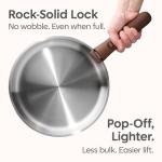 CAROTE 13pcs Tri-Ply Stainless Steel Cookware Set with Detachable Handle, Pots and Pans Set, Induction Kitchen Cooking Sets, RV/Camping Cookware, Oven Safe, Woodgrain Style