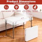 Elevon Folding Table, 4 Feet Heavy Duty Fold-in-Half Utility Table Indoor Outdoor for Camping, Picnic, Party