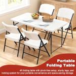 Elevon Folding Table, 4 Feet Heavy Duty Fold-in-Half Utility Table Indoor Outdoor for Camping, Picnic, Party