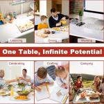 Elevon Folding Table, 4 Feet Heavy Duty Fold-in-Half Utility Table Indoor Outdoor for Camping, Picnic, Party