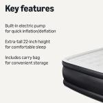 Amazon Basics Inflatable air Mattress, Queen 22in Height Blow up Mattress with Built in Pump