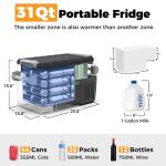 Setpower AJ30 Portable Refrigerator,Portable Freezer,32 Quart Electric Cooler,Car Refrigerator,12/24V DC Cable & 110/240V AC,Car Fridge for Camping,Truck,RV,Travel,Fishing