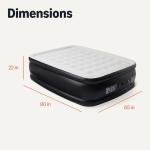 Amazon Basics Inflatable air Mattress, Queen 22in Height Blow up Mattress with Built in Pump