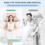 Camping Pillow Memory Foam Pillows,Cooling Ergonomic Dual-Sided Orthopedic Neck Cervical Pillow with Ice Silk Pillowcase, Breathable Contour Pillow for Travel, Side, Back, Stomach Sleepers