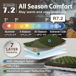 TREKOLOGY Sleeping Pad for Camping– Ultra-Lightweight, 4" Thick Camping Mat with 7.2 R-Value for All Seasons– Compact, Durable & Waterproof–Ideal for Backpacking, Hiking, and Outdoor Adventures UL R7